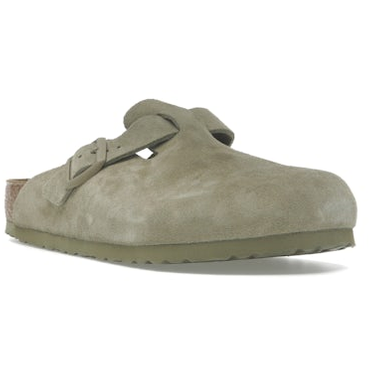 Birkenstock Boston Soft Footbed "Suede Faded Khaki"